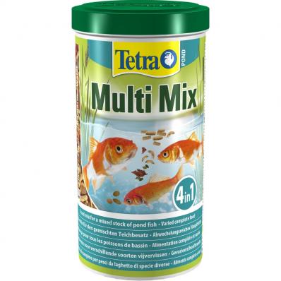 Корм для прудовых рыб TetraPond Multi Mix гранулы хлопья таблетки гаммарус 1л