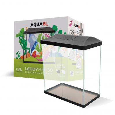 Аквариум Aquael LEDDY MINI 30 черный,12,6 л прямой